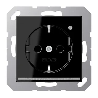 Jung SCHUKO®-Steckdose mit LED-Orientierungslicht, 16 A 250 V ~, SAFETY+, Thermoplast, Serie A, schwarz A1520-OSWLNW