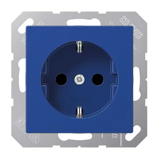 Jung SCHUKO Steckdose, 16 A 250 V ~, SAFETY+, Thermoplast, Serie AS/A, blau A1520BFKIBL