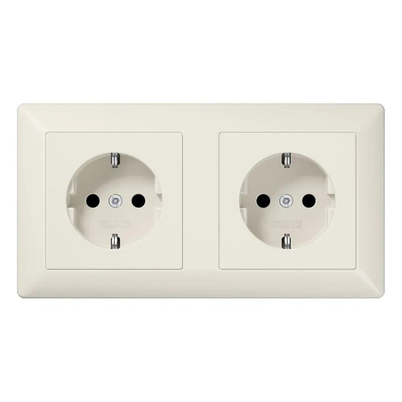 Jung Kabelkanal-SCHUKO®-Steckdose, 2fach, 16 A 250 V ~, Thermoplast, Serie AS, weiß AS1522BF