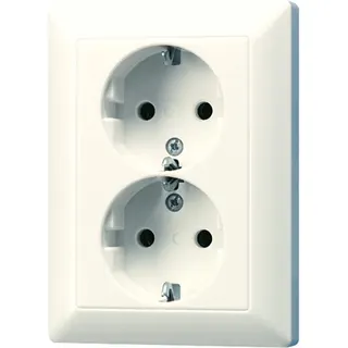 Jung SCHUKO Steckdose, 16 A 250 V ~, ohne Krallen, SAFETY+, Duroplast, Serie AS, weiß AS5020NKIU