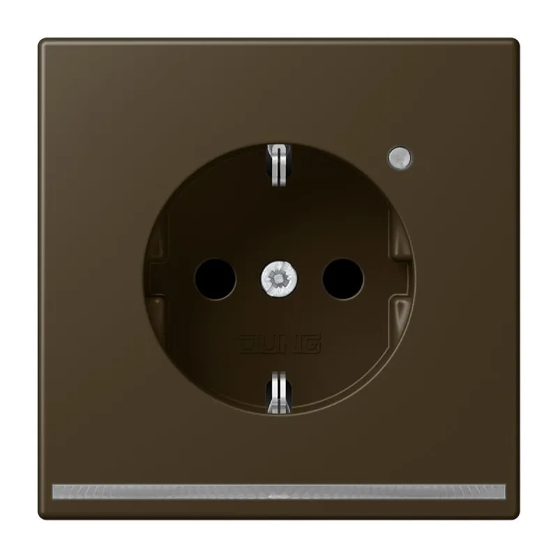Jung SCHUKO®-Steckdose mit LED-Orientierungslicht, 16 A 250 V ~, SAFETY+, Thermoplast lackiert, Serie LS, Messing a ME1520-OATLNW