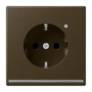 Jung SCHUKO®-Steckdose mit LED-Orientierungslicht, 16 A 250 V ~, SAFETY+, Thermoplast lackiert, Serie LS, Messing a ME1520-OATLNW