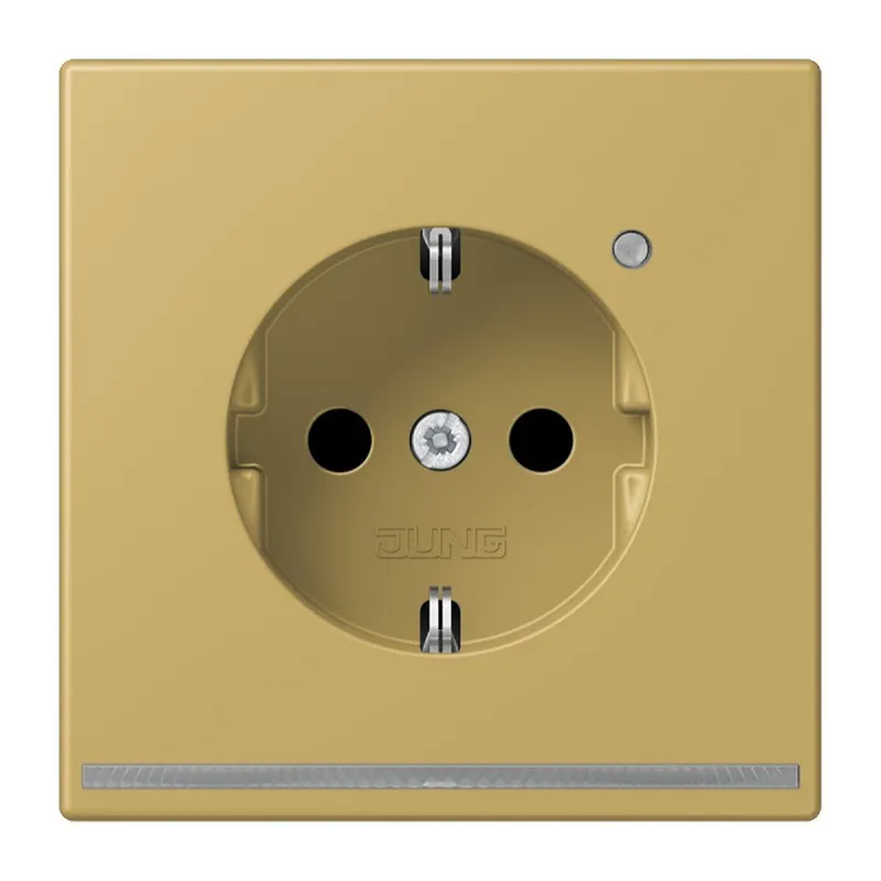 Jung SCHUKO®-Steckdose mit LED-Orientierungslicht, 16 A 250 V ~, SAFETY+, Thermoplast lackiert, Serie LS, Messing c ME1520-OCLNW