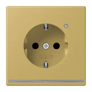 Jung SCHUKO®-Steckdose mit LED-Orientierungslicht, 16 A 250 V ~, SAFETY+, Thermoplast lackiert, Serie LS, Messing c ME1520-OCLNW