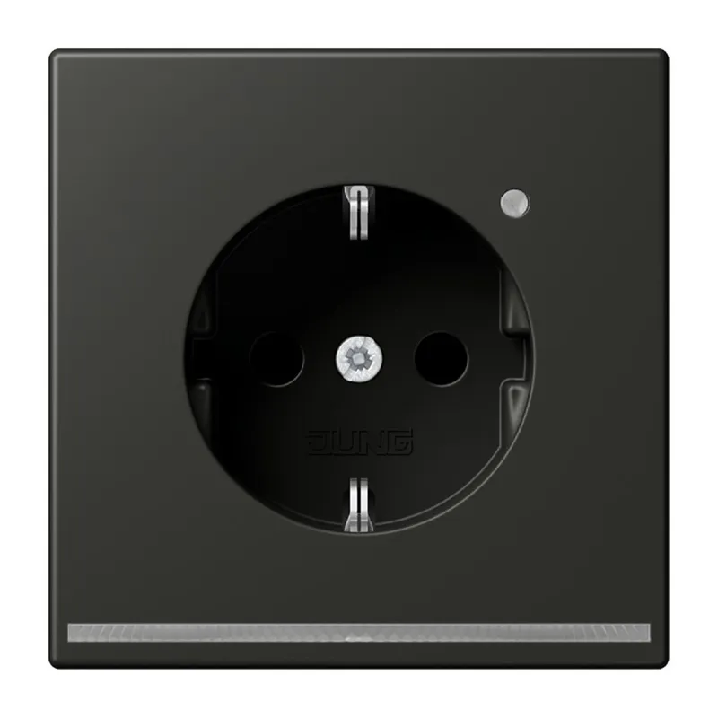Jung SCHUKO®-Steckdose mit LED-Orientierungslicht, 16 A 250 V ~, SAFETY+, Thermoplast lackiert, Serie LS, anthrazit AL1520-OANLNW