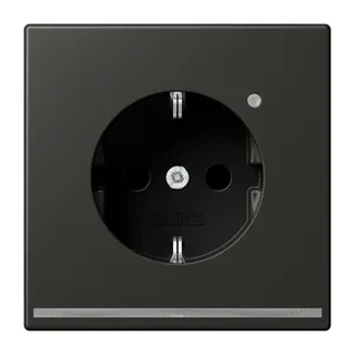 Jung SCHUKO®-Steckdose mit LED-Orientierungslicht, 16 A 250 V ~, SAFETY+, Thermoplast lackiert, Serie LS, anthrazit AL1520-OANLNW