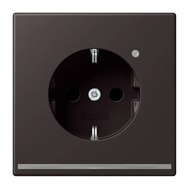Jung SCHUKO®-Steckdose mit LED-Orientierungslicht, 16 A 250 V ~, SAFETY+, Thermoplast lackiert, Serie LS, dark AL1520-ODLNW