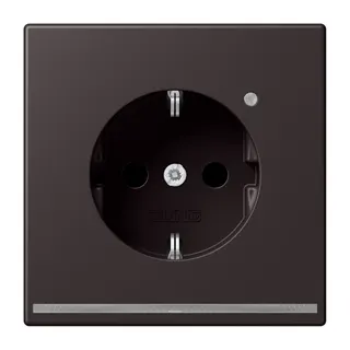 Jung SCHUKO®-Steckdose mit LED-Orientierungslicht, 16 A 250 V ~, SAFETY+, Thermoplast lackiert, Serie LS, dark AL1520-ODLNW