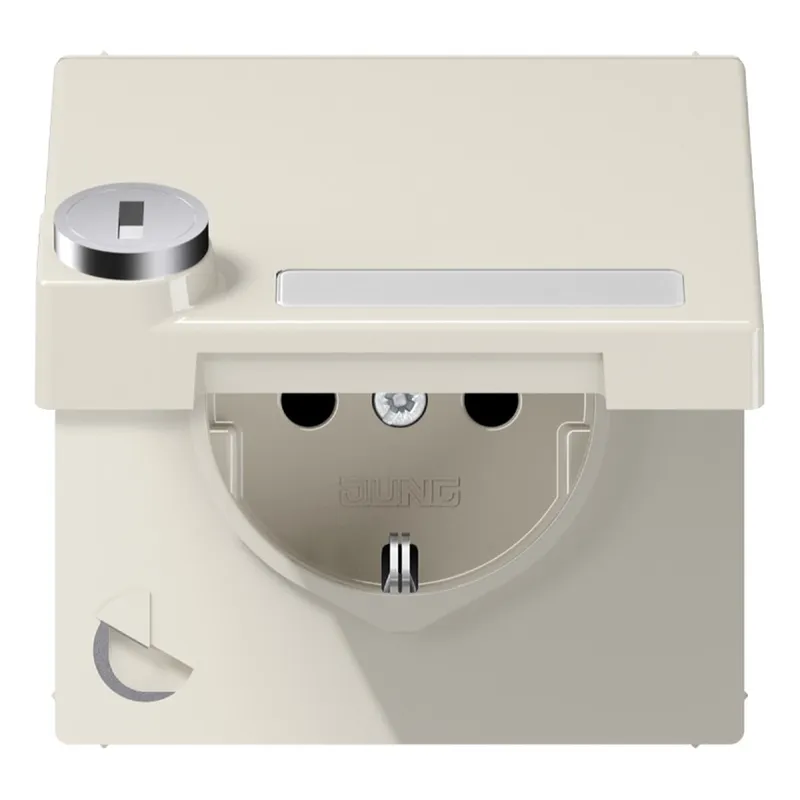 Jung SCHUKO Steckdose, 16 A 250 V ~, mit Schriftfeld, mit Sicherheitsschloss, Thermoplast, Se LS1520NAKLSL