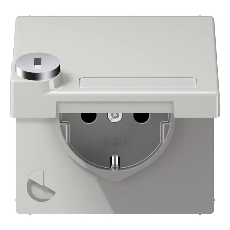 Jung SCHUKO Steckdose, 16 A 250 V ~, mit Schriftfeld, mit Sicherheitsschloss, Thermoplast, Se LS1520NAKLSLLG