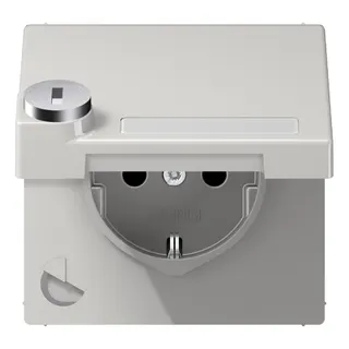Jung SCHUKO Steckdose, 16 A 250 V ~, mit Schriftfeld, mit Sicherheitsschloss, Thermoplast, Se LS1520NAKLSLLG