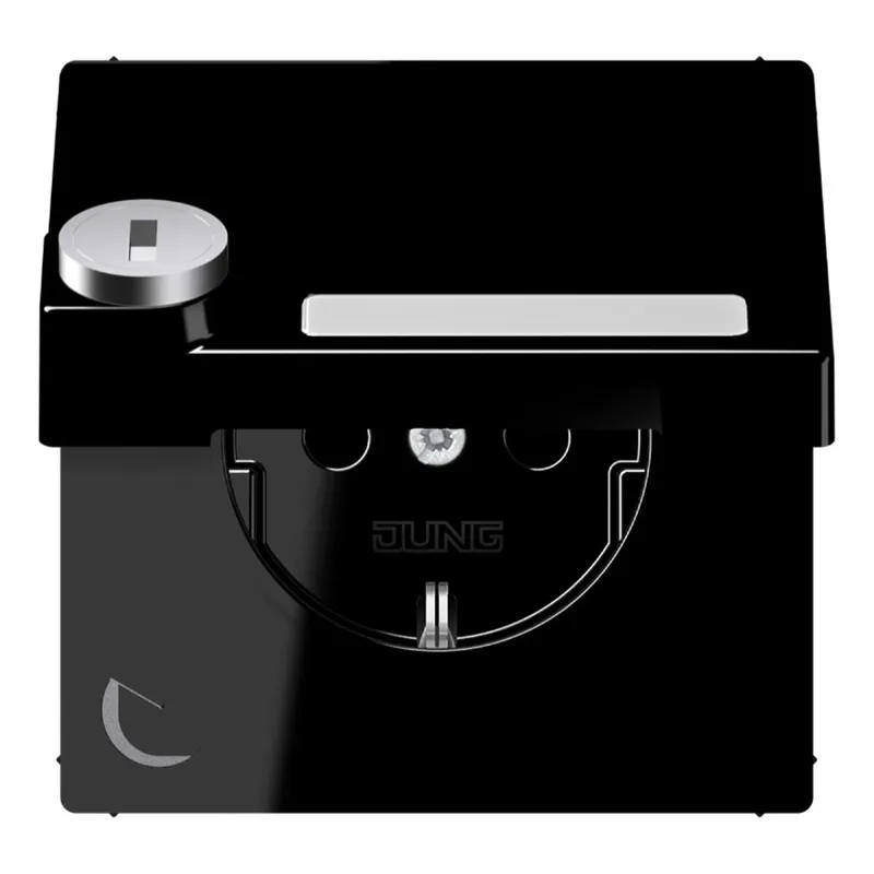 Jung SCHUKO Steckdose, 16 A 250 V ~, mit Schriftfeld, mit Sicherheitsschloss, Thermoplast, Se LS1520NAKLSLSW