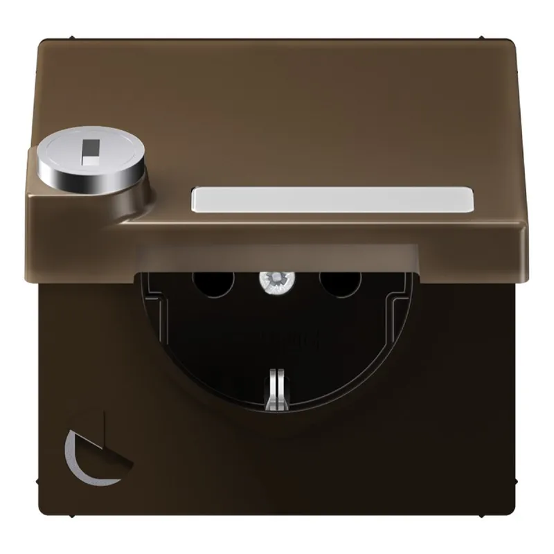Jung SCHUKO Steckdose, 16 A 250 V ~, mit Schriftfeld, mit Sicherheitsschloss, Thermoplast lac ME1520NAKLSLAT