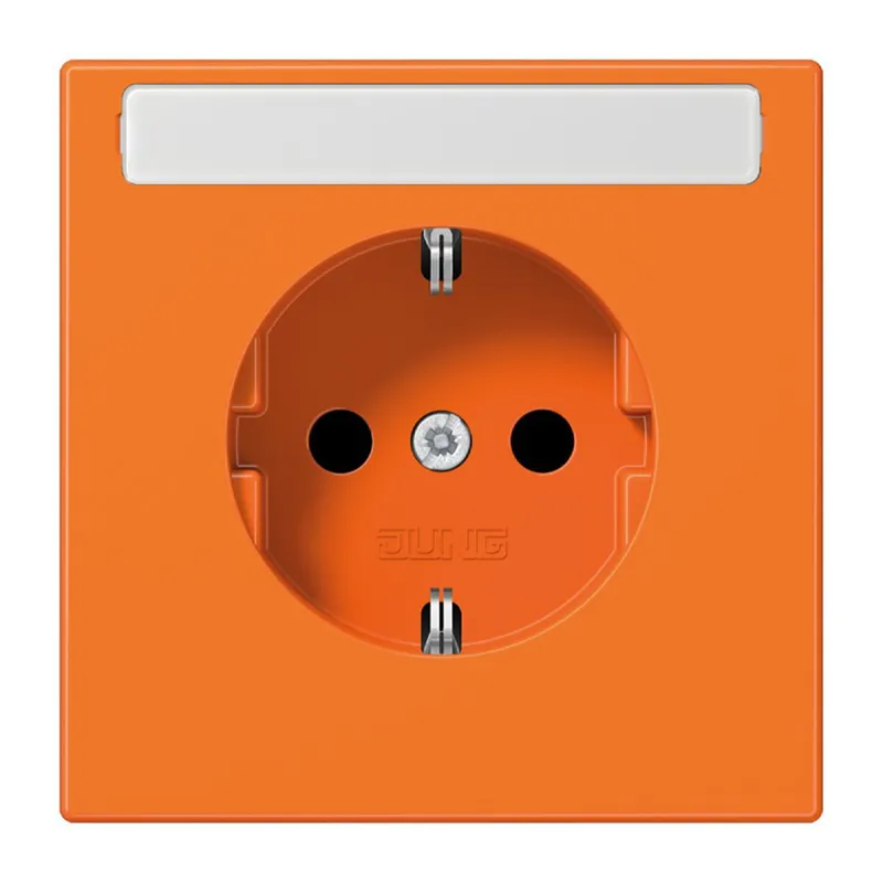 Jung SCHUKO Steckdose, 16 A 250 V ~, mit Schriftfeld, SAFETY+, Thermoplast, Serie LS, orange (für ZSV) LS1520BFKINAO