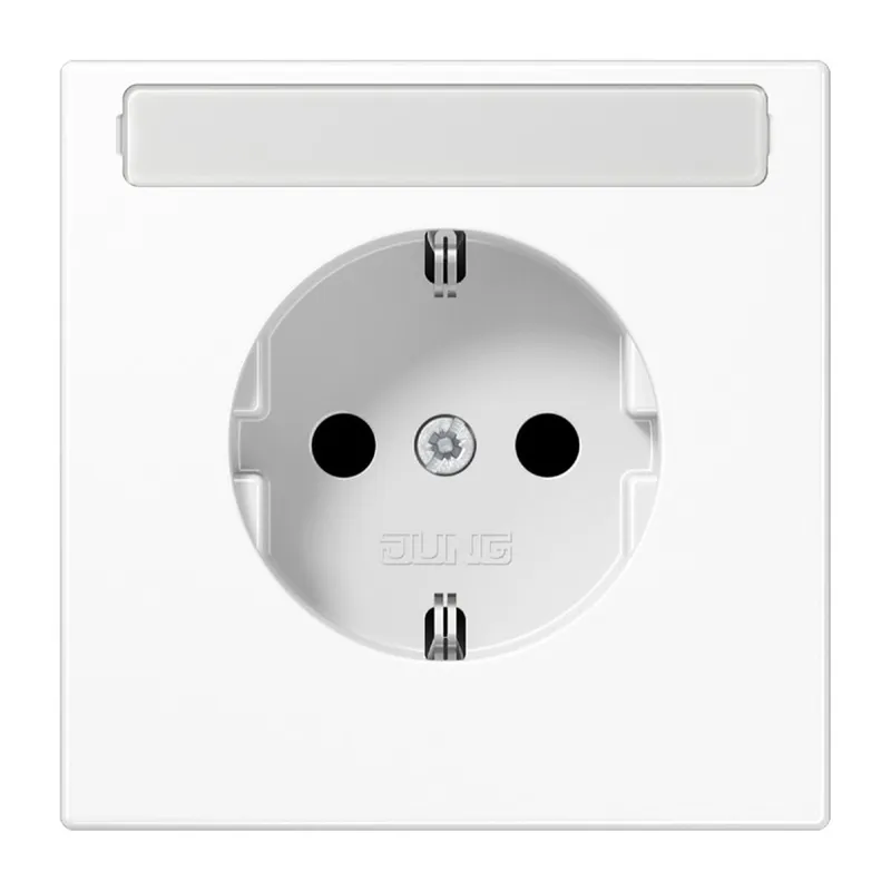Jung Zentralplatte für SCHUKO®-Steckdosen mit Schriftfeld, Duroplast, Serie LS, alpinweiß LS1520NAPLWW