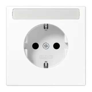 Jung Zentralplatte für SCHUKO®-Steckdosen mit Schriftfeld, Duroplast, Serie LS, alpinweiß LS1520NAPLWW