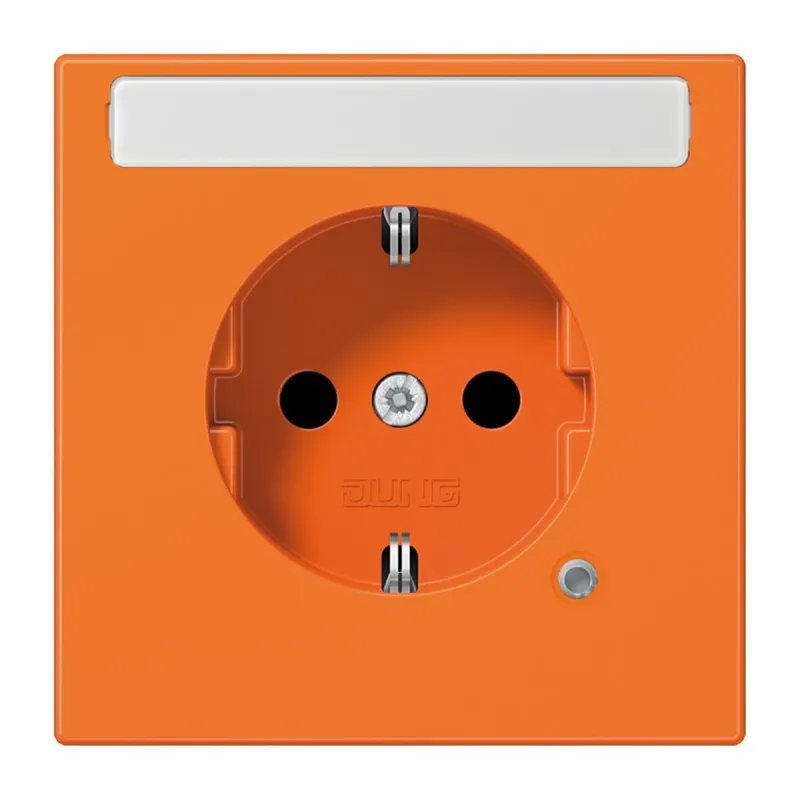 Jung SCHUKO Steckdose, 16 A 250 V ~, ohne Krallen, mit Funktionsanzeige, mit Schriftfeld, SAFETY+, Thermoplast, Ser LS1520BFNAKOO