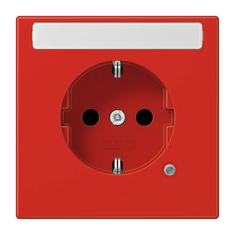 Jung SCHUKO Steckdose, 16 A 250 V ~, ohne Krallen, mit Funktionsanzeige, mit Schriftfeld, SAFETY+, Thermoplast, Ser LS1520BFNAKORT