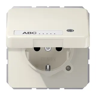 Jung SCHUKO Steckdose, 16 A 250 V ~, ohne Krallen, mit Funktionsanzeige, mit Schriftfeld, The CD1520NAKLKO
