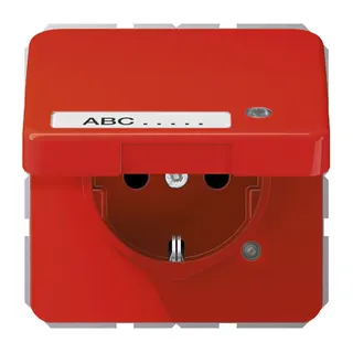 Jung SCHUKO Steckdose, 16 A 250 V ~, ohne Krallen, mit Funktionsanzeige, mit Schriftfeld, The CD1520NAKLKORT