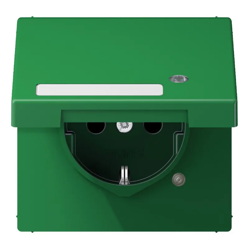 Jung SCHUKO Steckdose, 16 A 250 V ~, mit Funktionsanzeige, mit Schriftfeld, Thermoplast, Seri LS1520NAKLKOGN