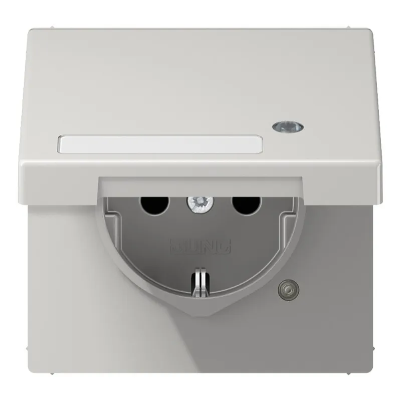 Jung SCHUKO Steckdose, 16 A 250 V ~, mit Funktionsanzeige, mit Schriftfeld, Thermoplast, Seri LS1520NAKLKOLG