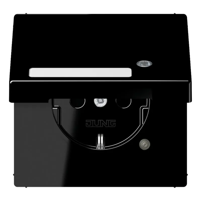 Jung SCHUKO Steckdose, 16 A 250 V ~, mit Funktionsanzeige, mit Schriftfeld, Thermoplast, Seri LS1520NAKLKOSW
