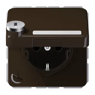 Jung SCHUKO Steckdose, 16 A 250 V ~, mit Sicherheitsschloss, Thermoplast, Serie CD, braun CD1520NAKLSLBR