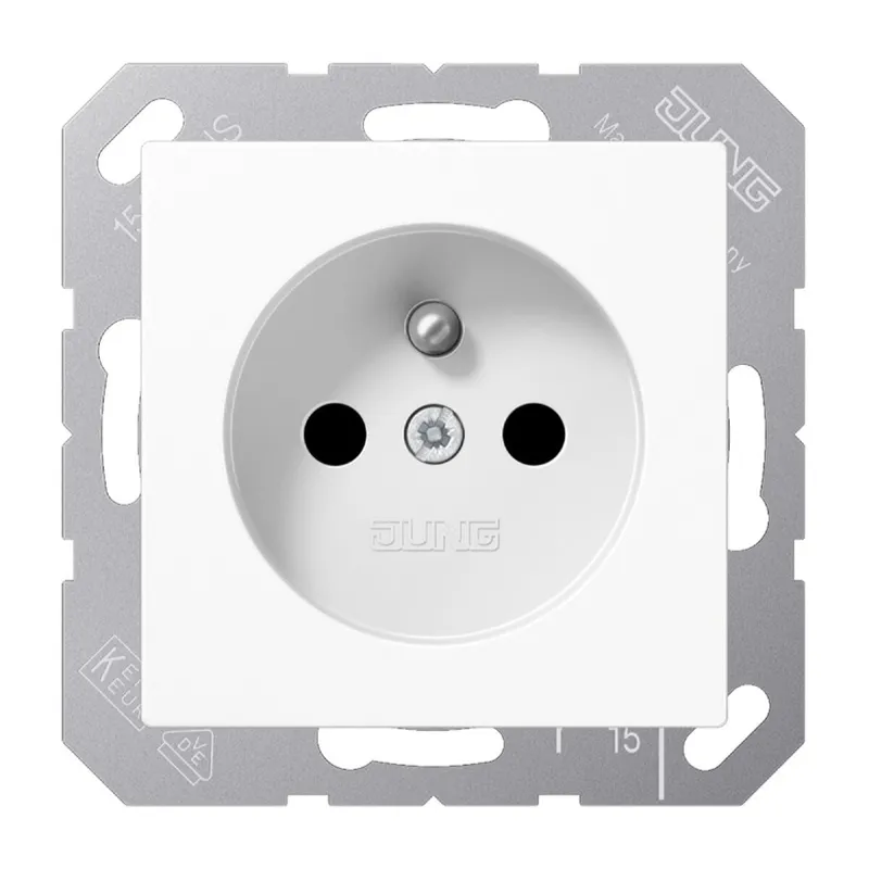 Jung Steckdose, französisch/belgisches System, 16 A 250 V ~, SAFETY+, Thermoplast, Serie A, alpinweiß A1520FBFKIWW