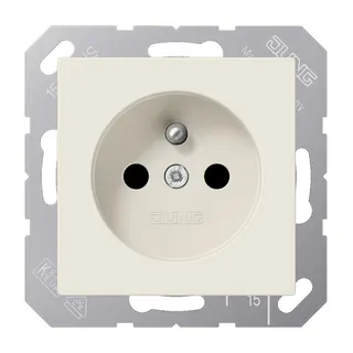 Jung Steckdose, französisch/belgisches System, 16 A 250 V ~, ohne Krallen, SAFETY+, Duroplast, Serie AS, weiß A1520FKI