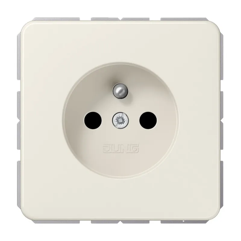 Jung Steckdose, französisch/belgisches System, 16 A 250 V ~, ohne Krallen, SAFETY+, Duroplast, Serie CD, weiß CD1520FKI