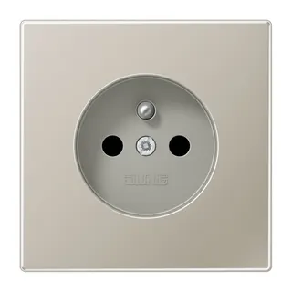 Jung Steckdose, französisch/belgisches System, 16 A 250 V ~, ohne Krallen, SAFETY+, Serie LS, Edelstahl ES1520FKI
