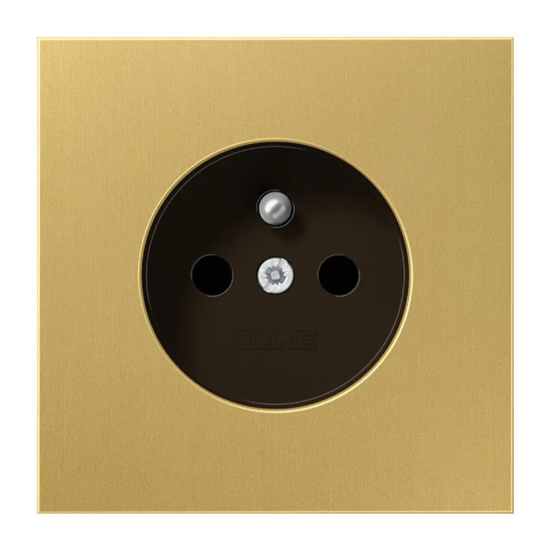 Jung Steckdose, französisch/belgisches System, 16 A 250 V ~, ohne Krallen, SAFETY+, Messing, Serie LS, Messing clas ME1520FKIC