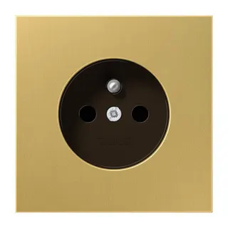 Jung Steckdose, französisch/belgisches System, 16 A 250 V ~, ohne Krallen, SAFETY+, Messing, Serie LS, Messing clas ME1520FKIC