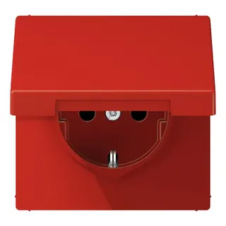 Jung SCHUKO Steckdose, 16 A 250 V ~, Thermoplast, Serie LS, rot LS1520BFKIKLRT