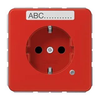 Jung SCHUKO Steckdose, 16 A 250 V ~, ohne Krallen, mit Funktionsanzeige, mit Schriftfeld, SAFETY+, Thermoplast, Ser CD1520BFNAKORT