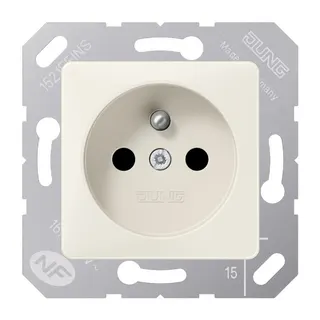 Jung Steckdose, französisch/belgisches System, 16 A 250 V ~, Schraubklemmen, ohne Krallen, SAFETY+, Thermoplast, 50 5121FBFKI