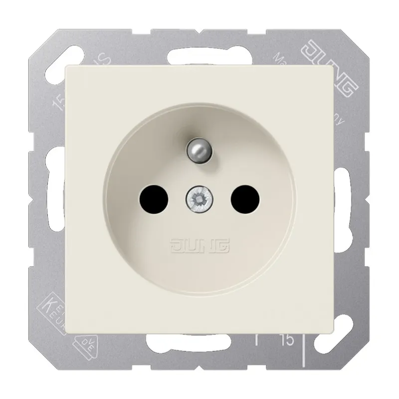 Jung Steckdose, französisch/belgisches System, 16 A 250 V ~, Schraubklemmen, SAFETY+, Duroplast, Serie AS, weiß A1521FKI