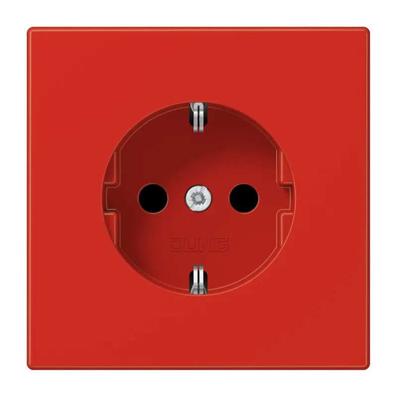 Jung SCHUKO Steckdose, 16 A 250 V ~, SAFETY+, Thermoplast, Serie LS, rot LS1520BFKIRT