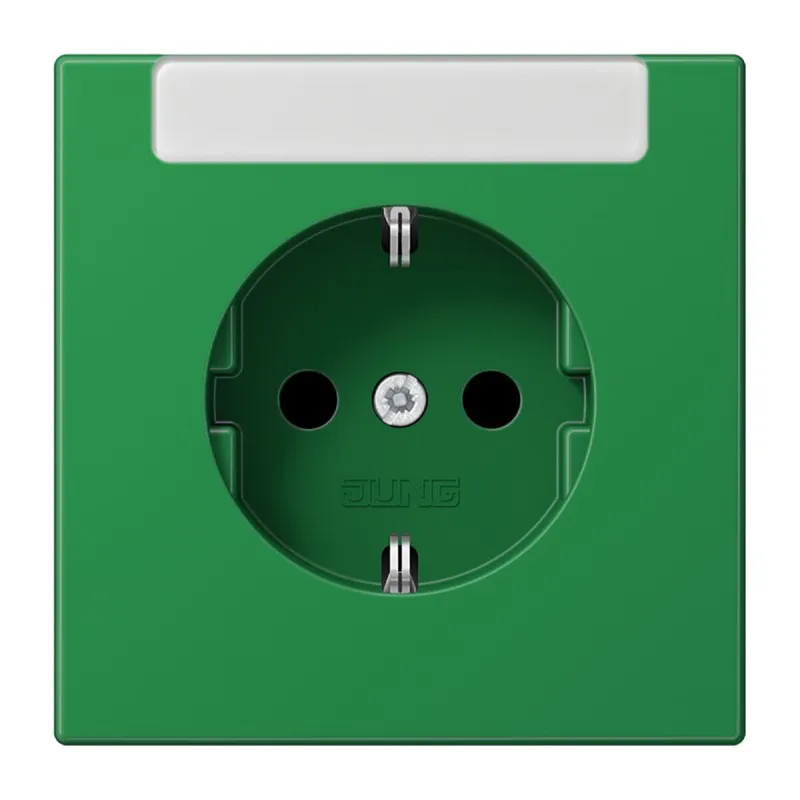 Jung SCHUKO Steckdose, 16 A 250 V ~, mit integriertem Beschriftungsfeld (sprühnebeldicht), SAFETY+, Thermoplast, Se LS1520INAGN