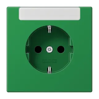 Jung SCHUKO Steckdose, 16 A 250 V ~, mit integriertem Beschriftungsfeld (sprühnebeldicht), SAFETY+, Thermoplast, Se LS1520INAGN