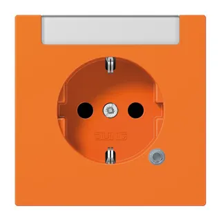 Jung SCHUKO Steckdose, 16 A 250 V ~, mit Funktionsanzeige, mit Schriftfeld, SAFETY+, Thermoplast, Serie LS, orange LS1520INAKOO
