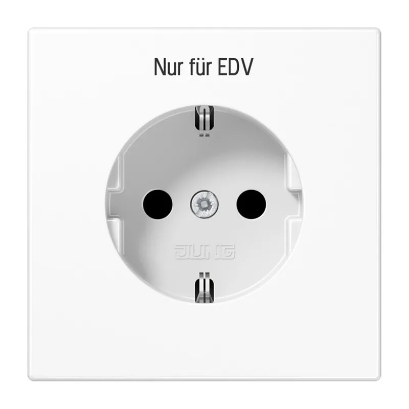 Jung SCHUKO Steckdose, 16 A 250 V ~ EDV, Duroplast, Serie LS, alpinweiß LS1520EDVWW