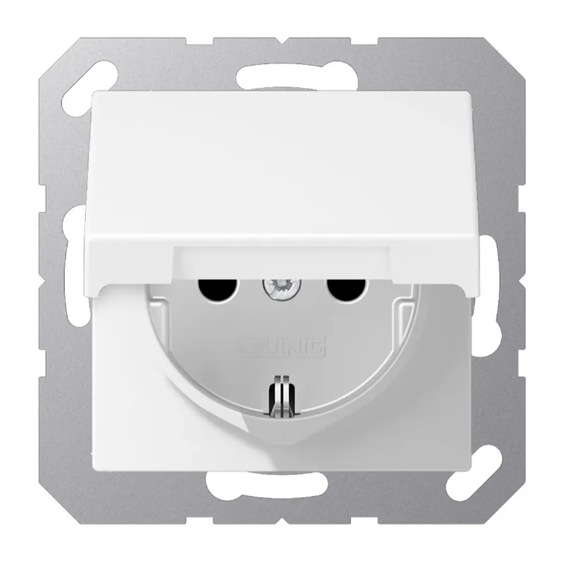 Jung SCHUKO Steckdose, 16 A 250 V ~, Serie A, schneeweiß matt A1520BFKIKLWWM