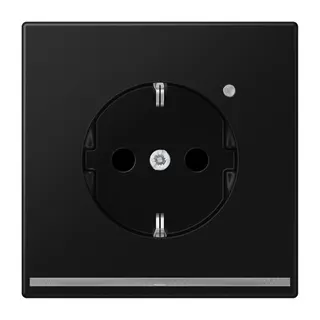 Jung SCHUKO Steckdose, 16 A 250 V ~, mit LED-Orientierungslicht, SAFETY+, Thermoplast lackiert, Serie LS, graphitsc LS1520-OSWMLNW