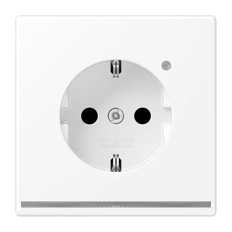 Jung SCHUKO Steckdose, 16 A 250 V ~, mit LED-Orientierungslicht, SAFETY+, Thermoplast lackiert, Serie LS, schneewei LS1520-OWWMLNW
