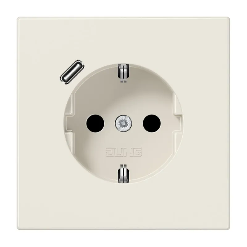 Jung SCHUKO Steckdose 16 A 250 V ~, mit USB-Ladegerät 1 x Typ C, SAFETY+, Serie LS, weiß LS1520-18C