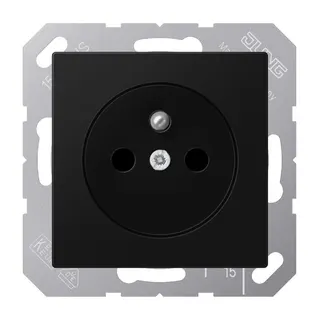 Jung Steckdose, französisch/belgisches System, 16 A 250 V ~, SAFETY+, Thermoplast lackiert, Serie A, graphitschwarz A1520FBFKISWM