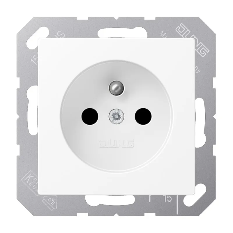 Jung Steckdose, französisch/belgisches System, 16 A 250 V ~, SAFETY+, Thermoplast lackiert, Serie A, schneeweiß mat A1520FBFKIWWM