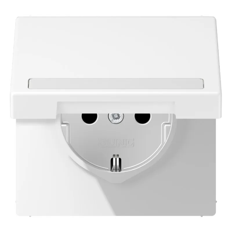 Jung SCHUKO Steckdose, 16 A 250 V ~, mit Schriftfeld, Serie LS, schneew LS1520BFNAKLWWM